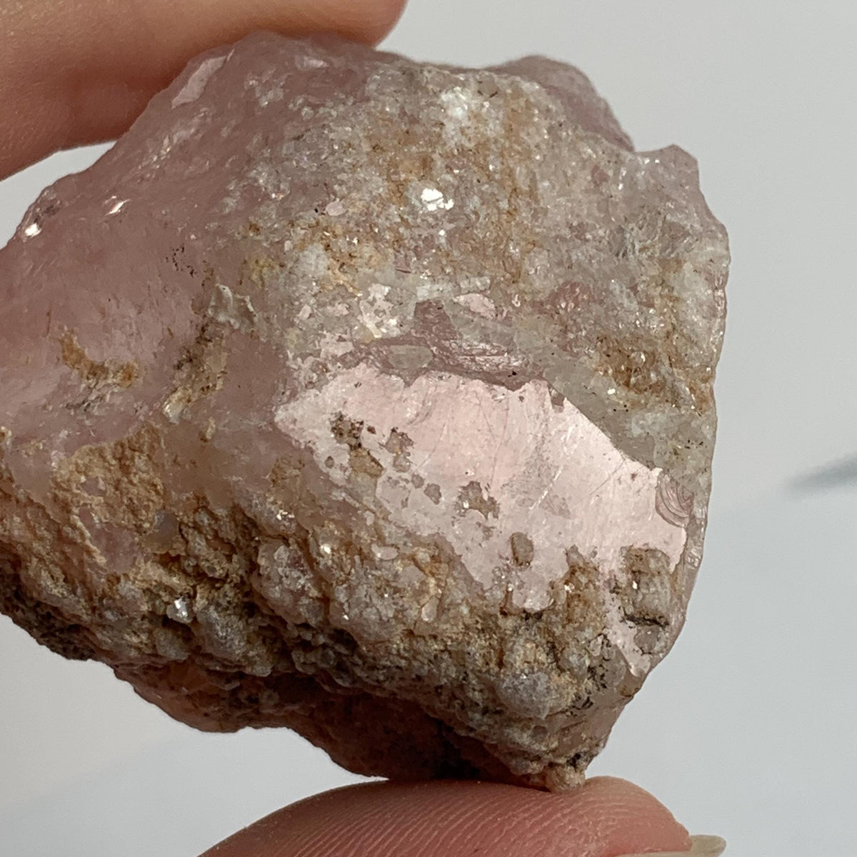 morganite crystal mineral specimen soft pastel pink tone