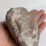 terminated morganite beryl crystal with quartz collector mineral