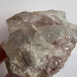 natural morganite crystal with quartz matrix display piece