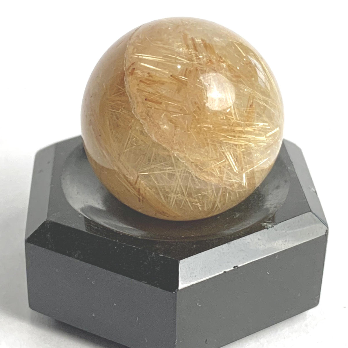 Healing crystal rutilated quartz ball