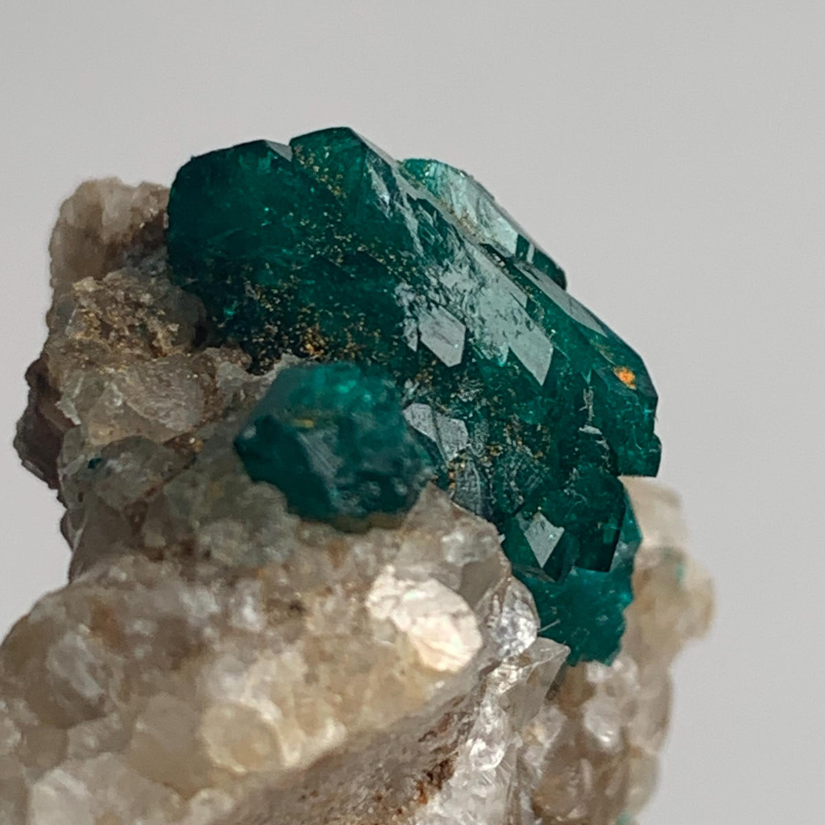 balanced crystal trio dioptase tsumeb mine