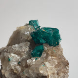 natural copper mineral dioptase crystal cluster
