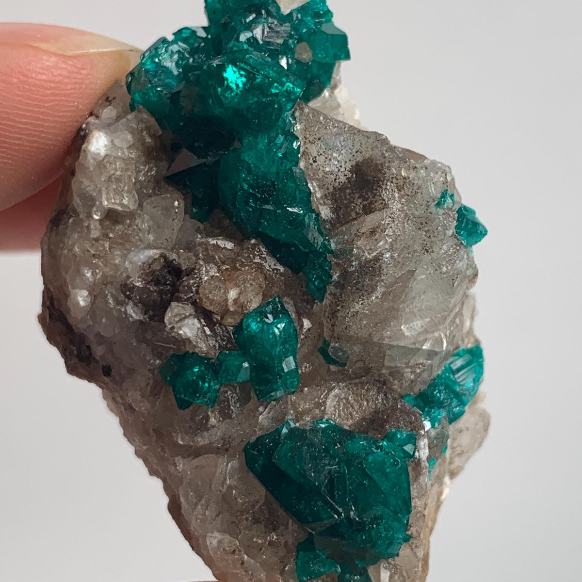 natural dioptase crystals on matrix namibia