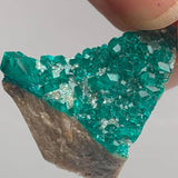 bright green dioptase crystal encrustation matrix