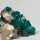 sparkling emerald green dioptase cluster specimen