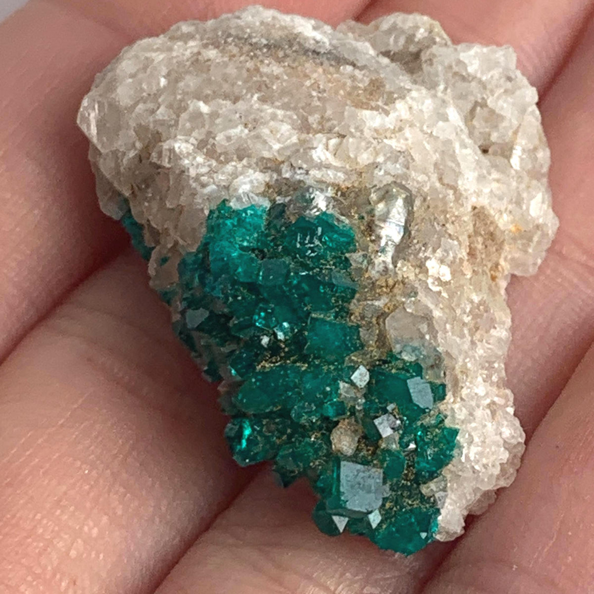 rare emerald dioptase crystal cluster rock