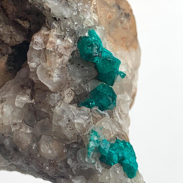 vivid green dioptase crystal formation rock