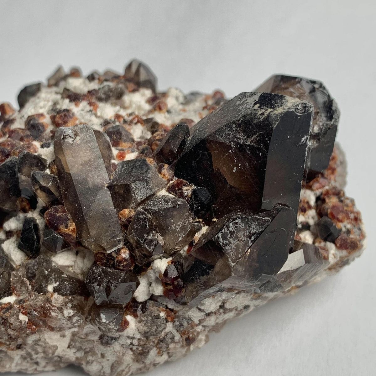 Pakistan garnet smoky quartz collector specimen
