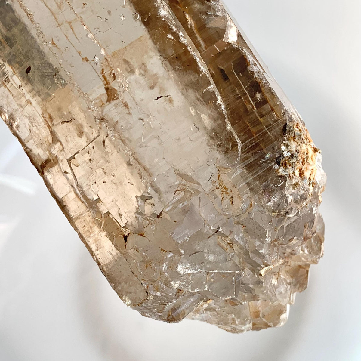 etched termination smoky quartz crystal