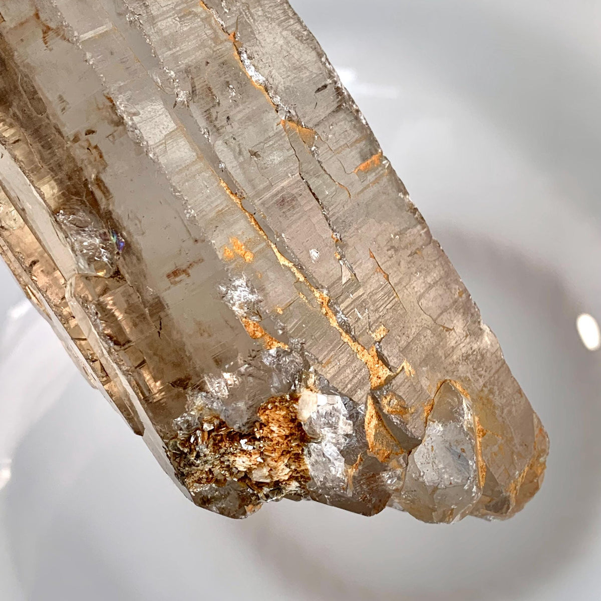 transparent smoky quartz statement piece