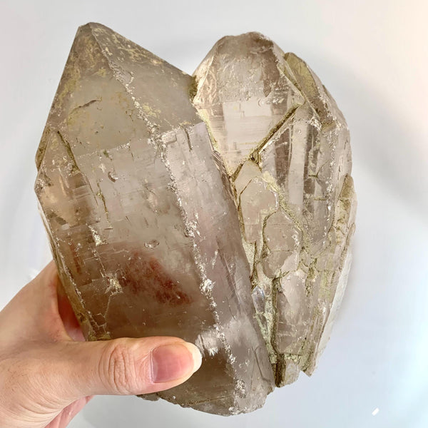 twin smoky quartz crystal specimen