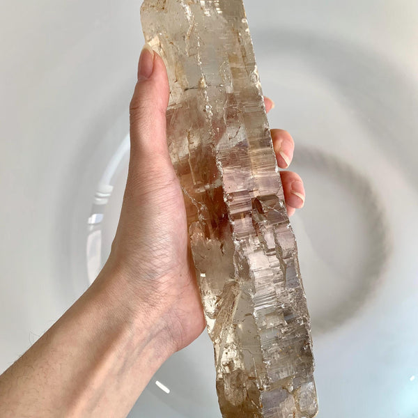 large single smoky quartz crystal point