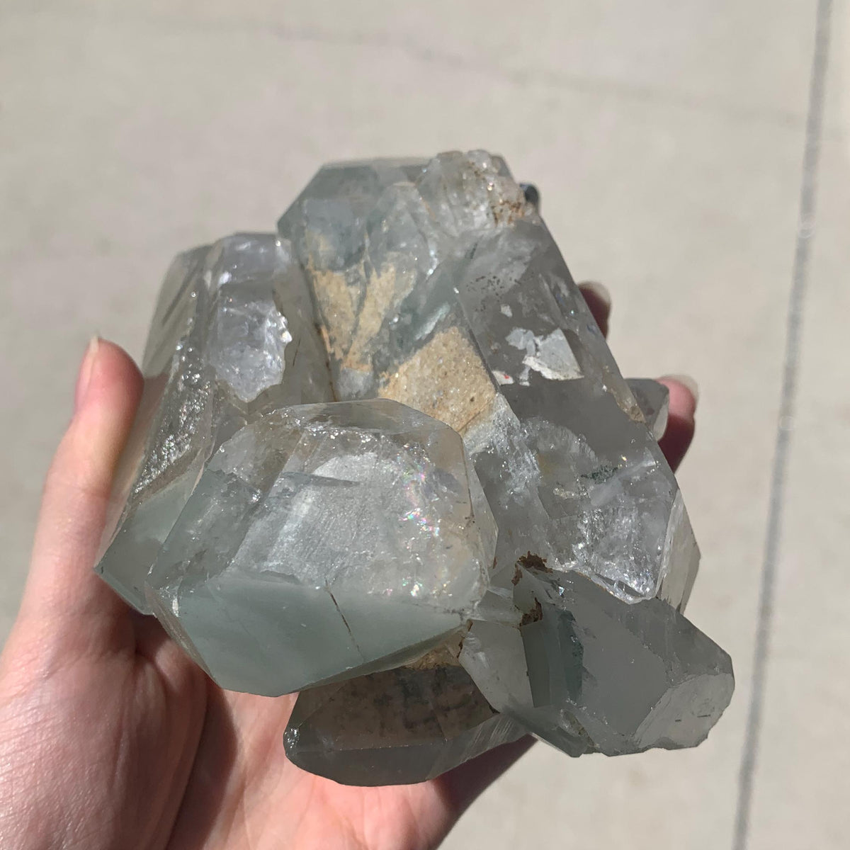 etched termination chlorite quartz crystal