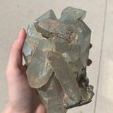natural quartz cluster with chlorite mineral