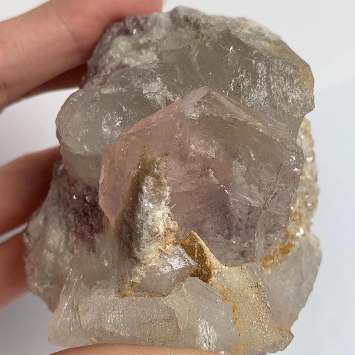 pakistani morganite crystal on matrix natural mineral display