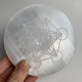 metatron cube crystal grid selenite slab