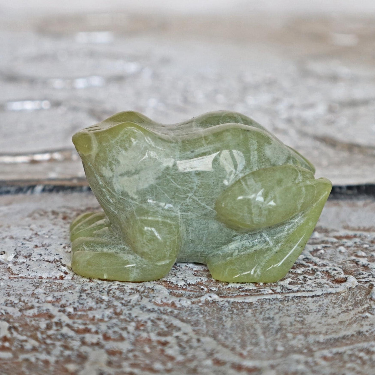 small jade frog figurine for decor or gift