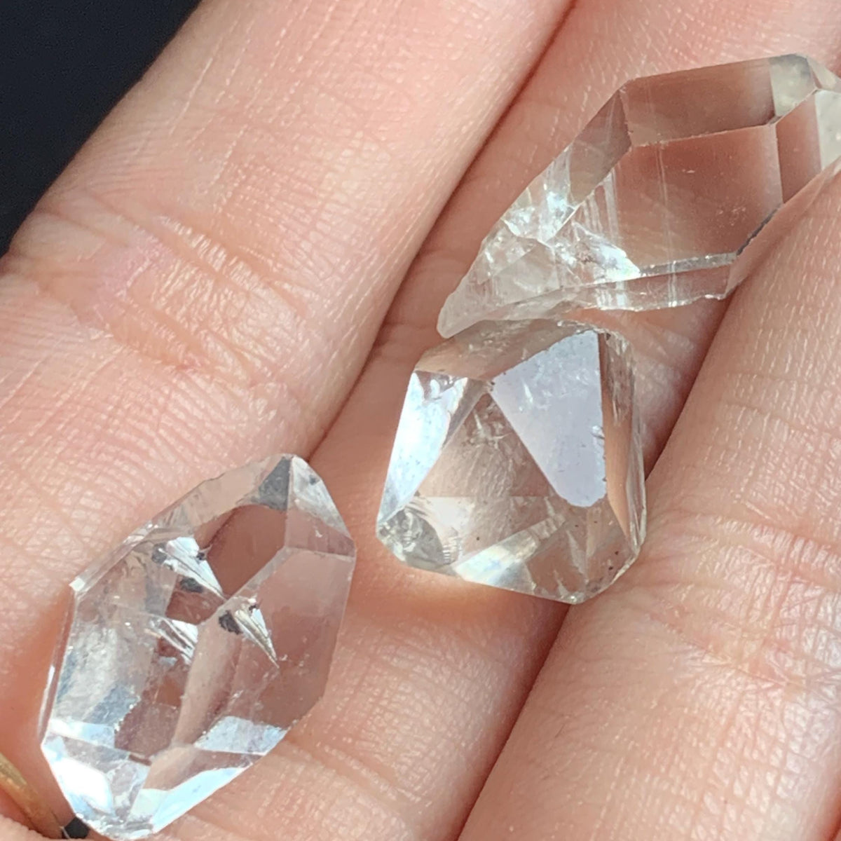 high clarity herkimer crystal macro close up