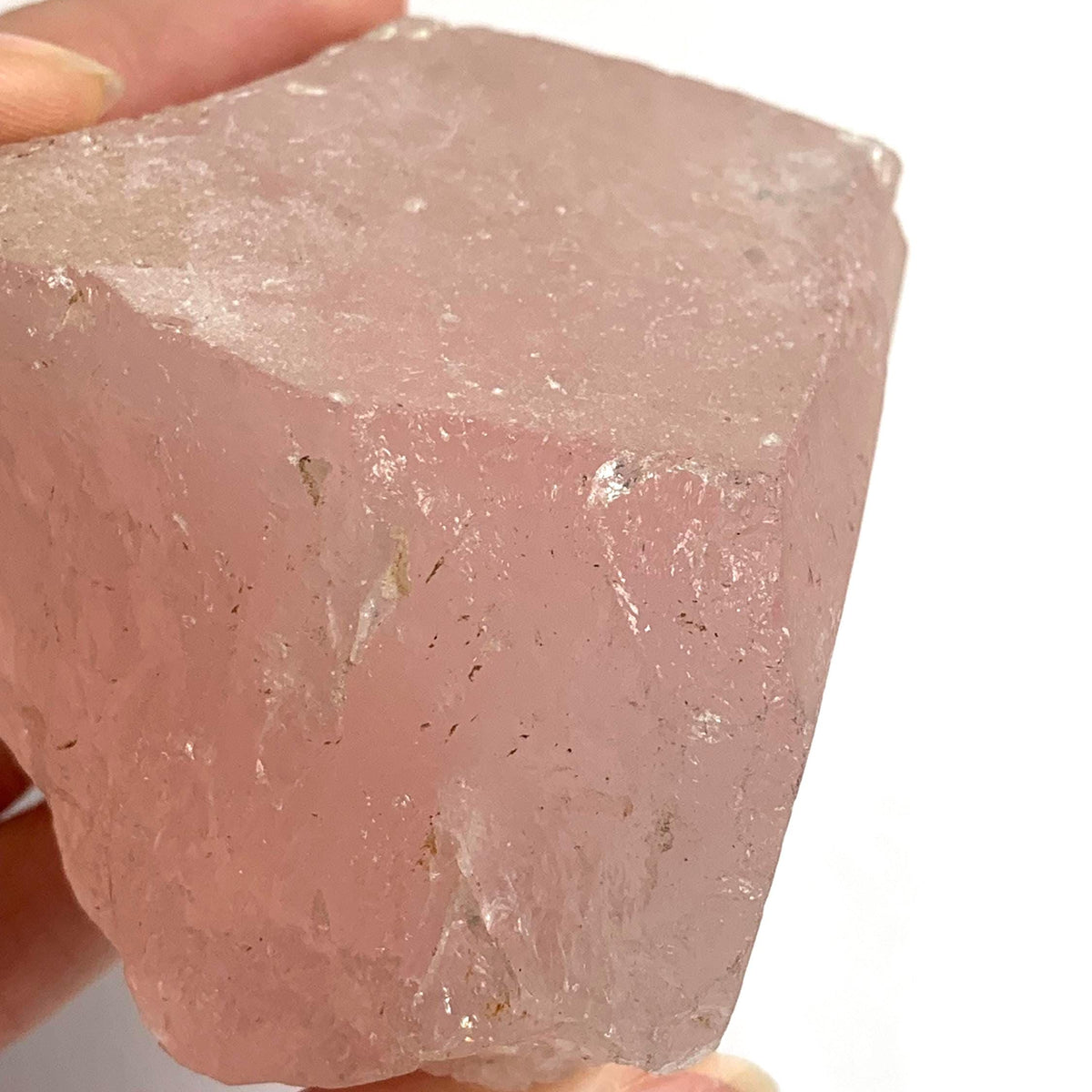 pink beryl morganite specimen natural crystal display
