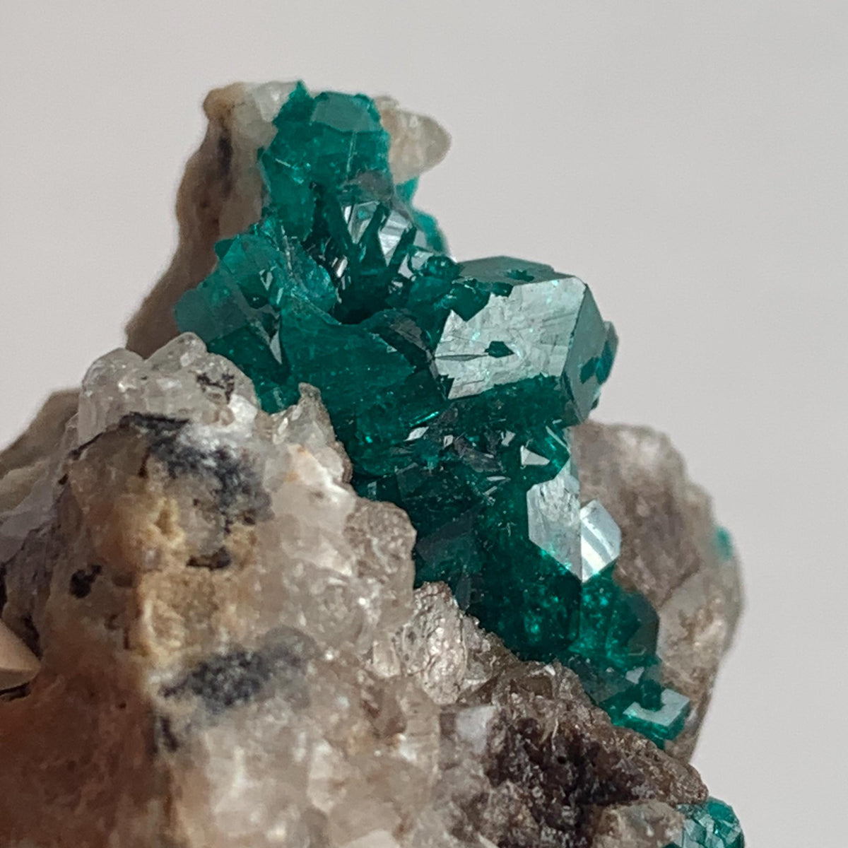 natural copper mineral dioptase crystal specimen