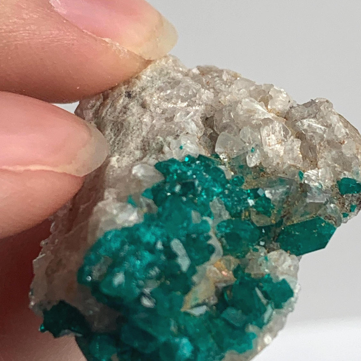 bright green dioptase crystals copper mineral