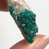 sparkling green dioptase cluster on matrix
