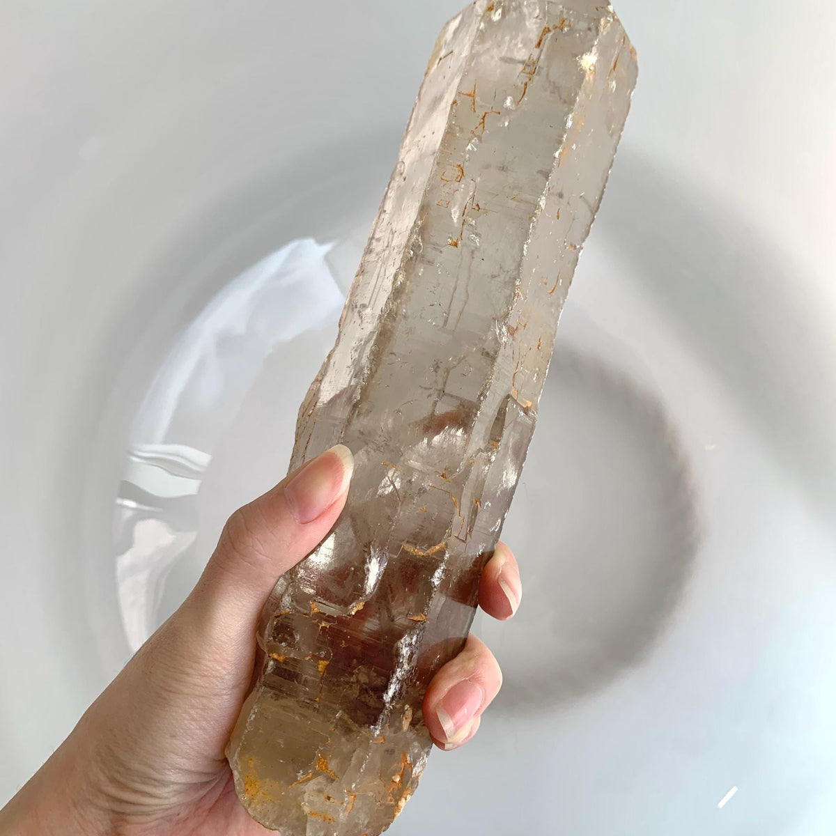 tall himalayan smoky quartz crystal specimen