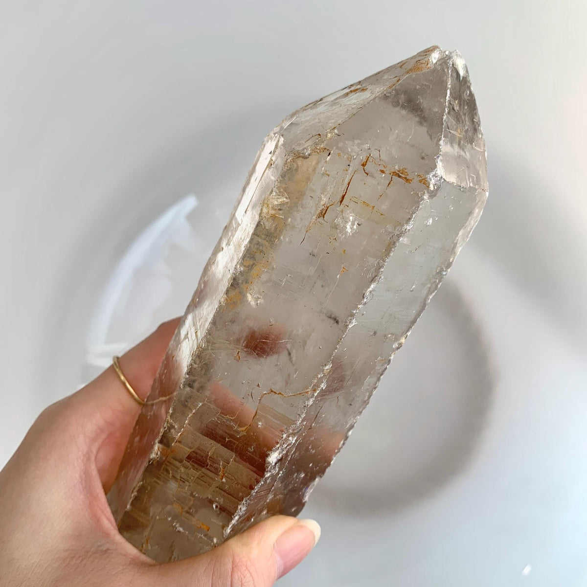 natural smoky quartz with pointed termination