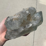 natural green quartz crystal formation