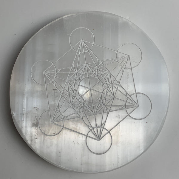 metatron selenite crystal charging board