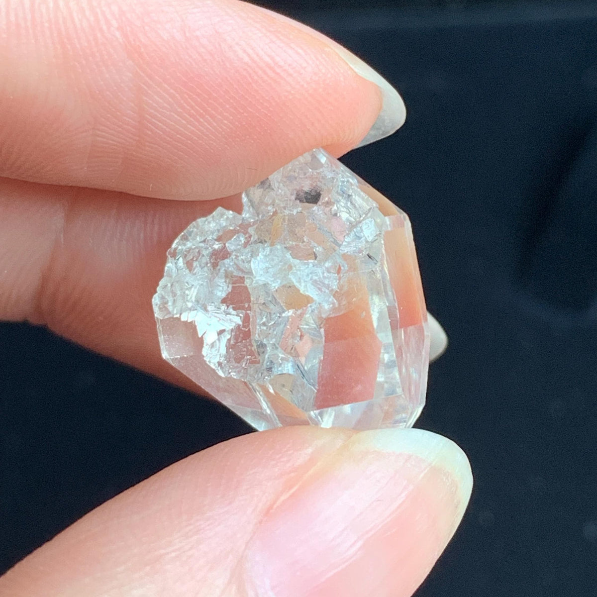 double terminated quartz etched face