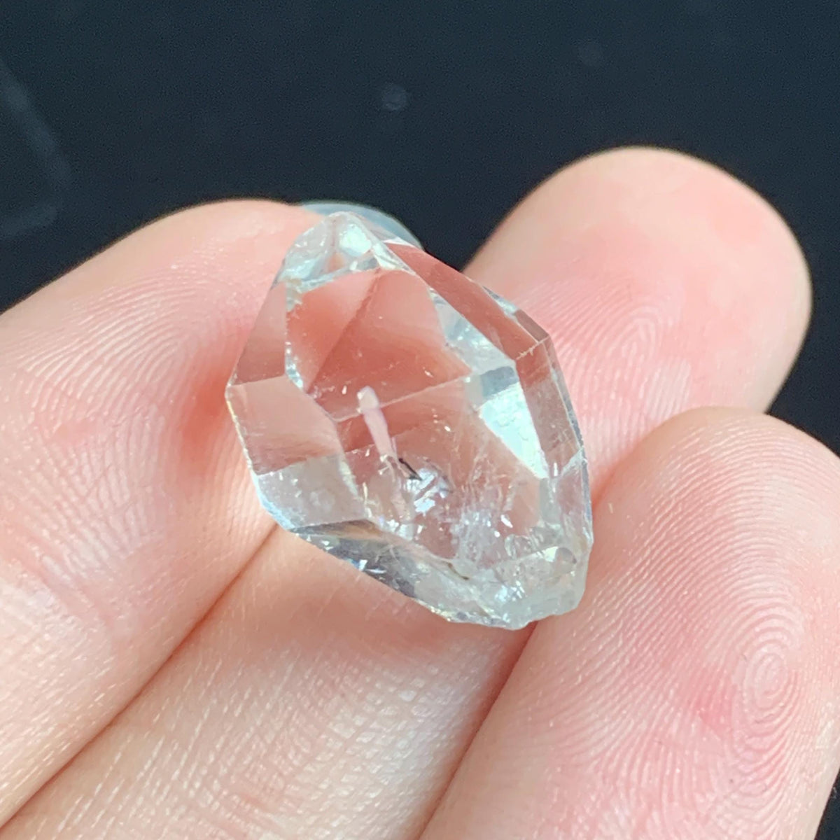 sparkly natural quartz double point crystal