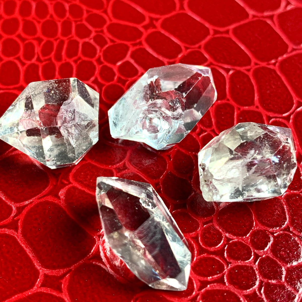 transparent herkimer diamond crystal close up