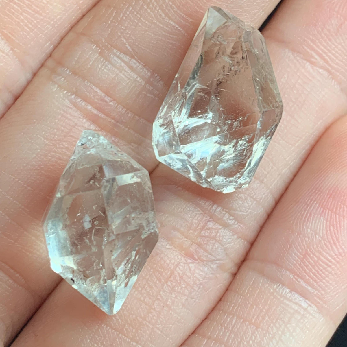sparkly natural quartz double point crystal