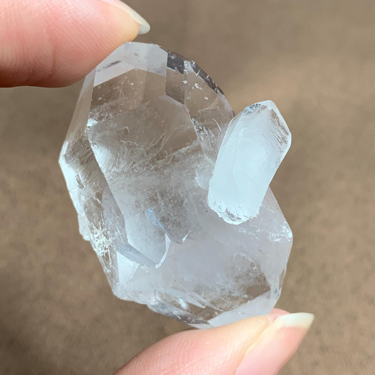natural double terminated quartz with rider