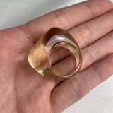 One of a kind transparent yellow quartz cocktail ring