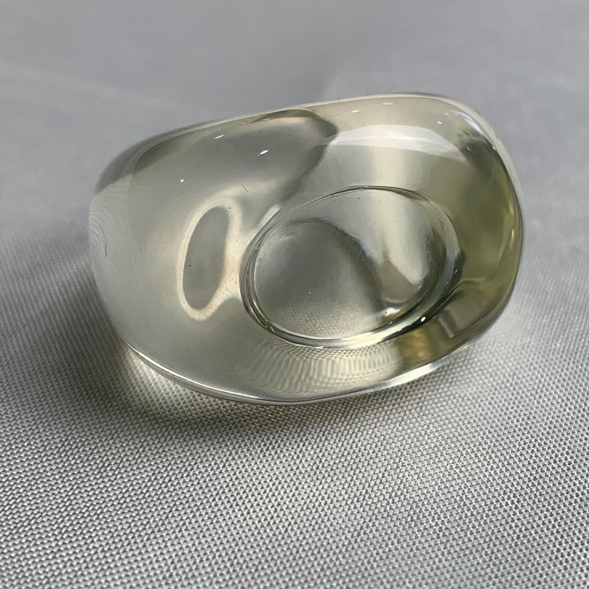Flawless yellow quartz statement ring hand carved from solid stone