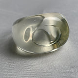Flawless yellow quartz statement ring hand carved from solid stone
