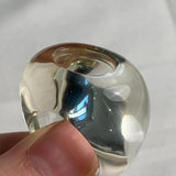 Unique architectural crystal ring made from a single piece of quartz