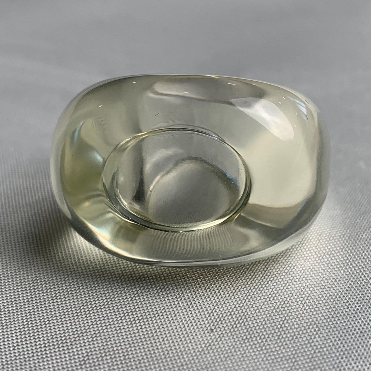 Contemporary boho designer ring carved from flawless yellow quartz