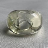 Contemporary boho designer ring carved from flawless yellow quartz