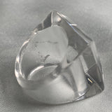 Architectural crystal statement ring featuring geometric pyramid shape