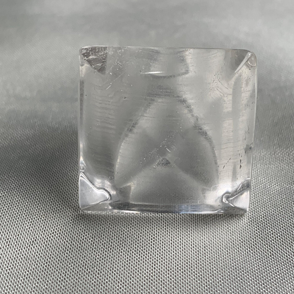 Handmade clear quartz ring carved from a single piece of stone
