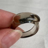 Architectural gemstone ring carved from a single piece of quartz