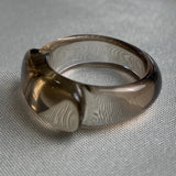One of a kind smoky quartz ring with polished crystal finish