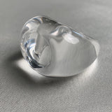 Sculptural clear quartz statement ring for modern jewelry lovers