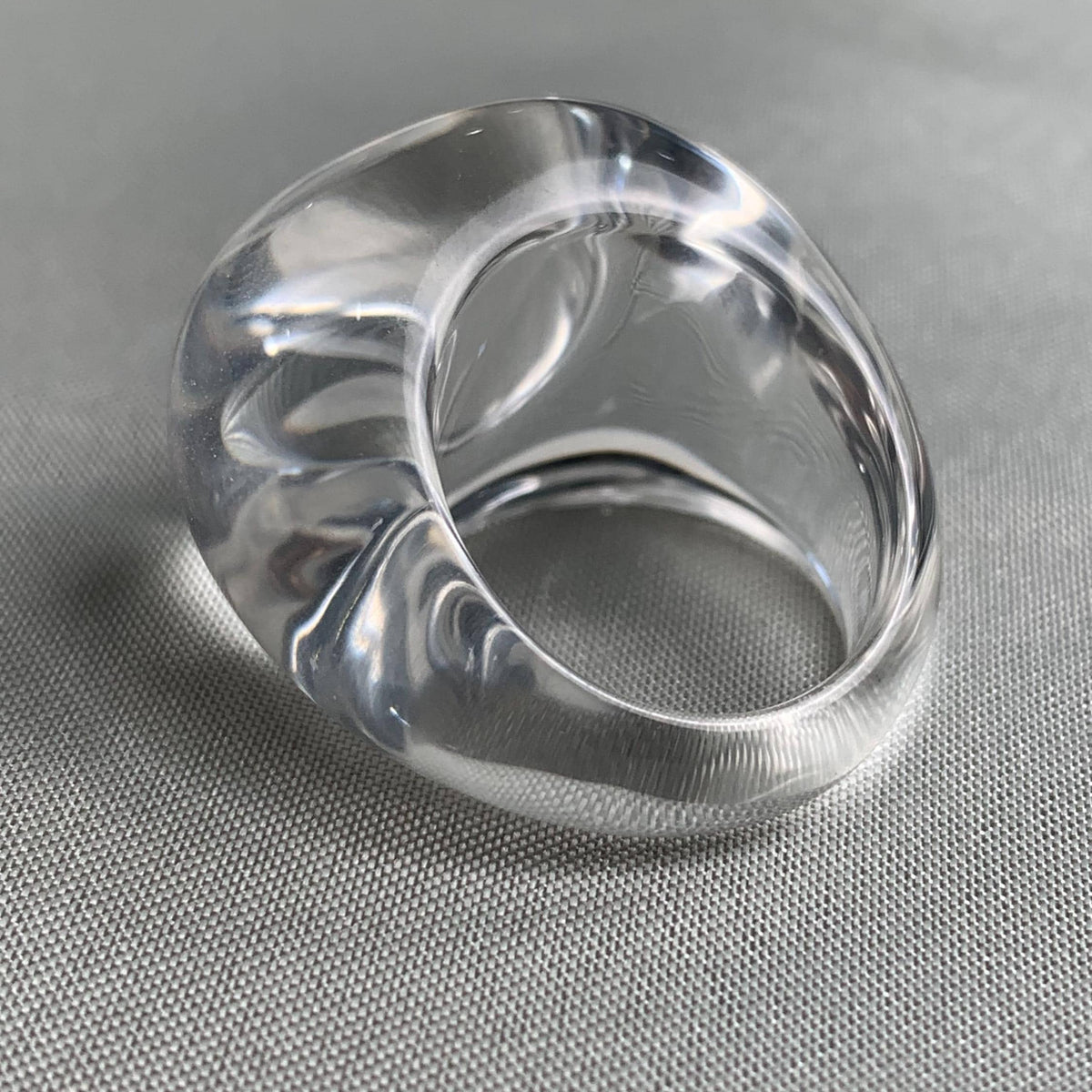 One of a kind clear quartz architectural gemstone ring