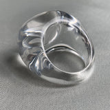 One of a kind clear quartz architectural gemstone ring