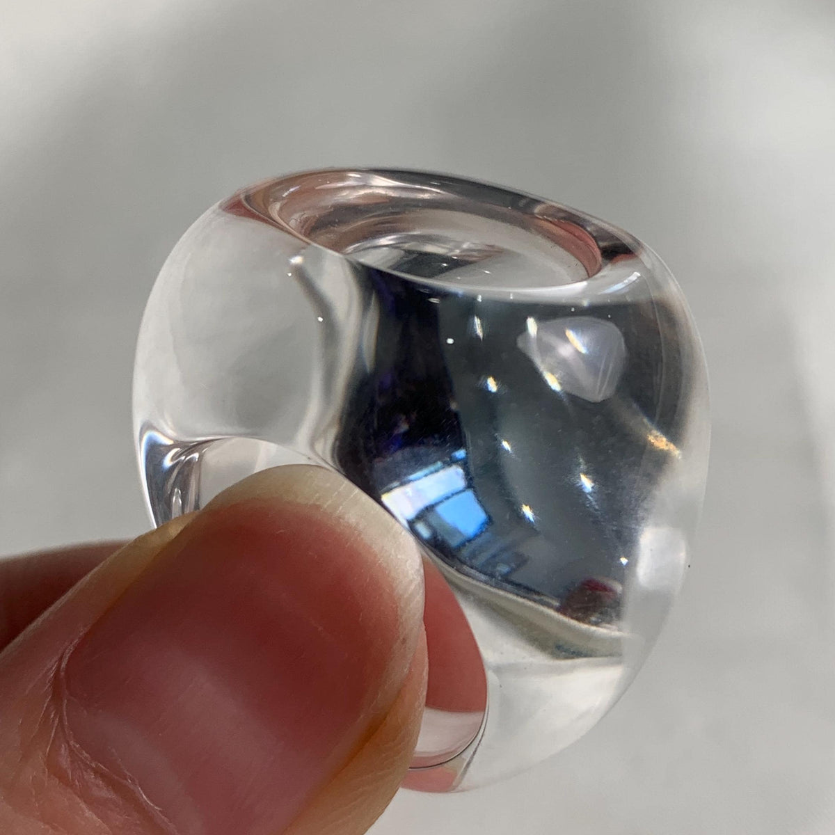 Elegant clear quartz statement ring with natural clarity and shine