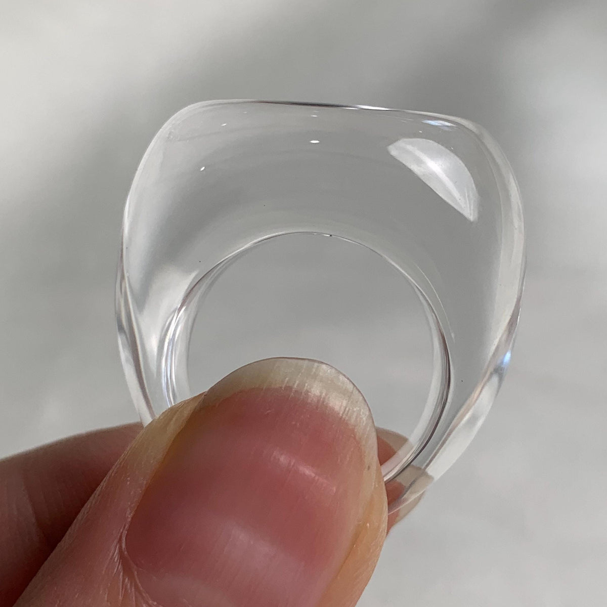 Large oval quartz ring with bold minimalist aesthetic